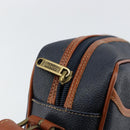 Burberrys Shoulder Bag Leather PVC Navy Gold Auth 154415-10