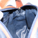 Burberrys Shoulder Bag Leather PVC Navy Gold Auth 154415-19