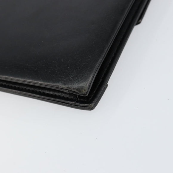 Christian Dior Shoulder Bag Leather Black gold Auth 154416