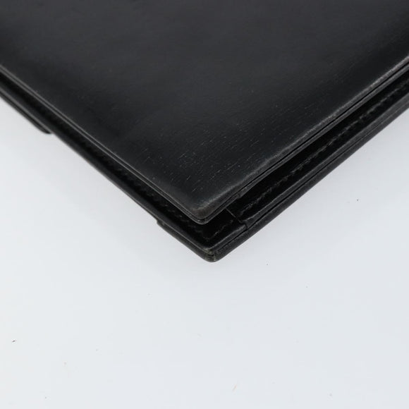 Christian Dior Shoulder Bag Leather Black gold Auth 154416