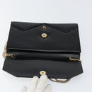 Christian Dior Shoulder Bag Leather Black gold Auth 154416-15