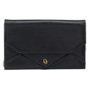 Christian Dior Shoulder Bag Leather Black gold Auth 154416-2