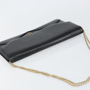 Christian Dior Shoulder Bag Leather Black gold Auth 154416-6