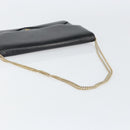 Christian Dior Shoulder Bag Leather Black gold Auth 154416-7