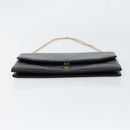 Christian Dior Shoulder Bag Leather Black gold Auth 154416-9