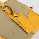 PRADA Hand Bag Canvas Beige Gold Auth 154417-17