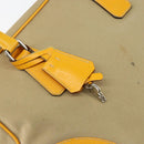 PRADA Hand Bag Canvas Beige Gold Auth 154417-10