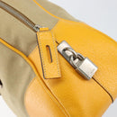 PRADA Hand Bag Canvas Beige Gold Auth 154417-18
