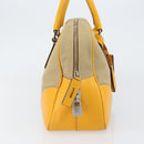 PRADA Hand Bag Canvas Beige Gold Auth 154417-4