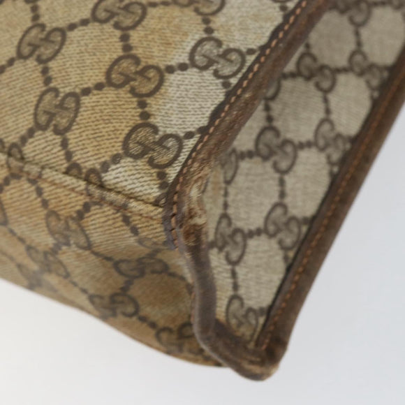 GUCCI GG Supreme Web Sherry Line Tote Bag PVC Beige Gold 010 378 Auth 154418