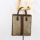 GUCCI GG Supreme Web Sherry Line Tote Bag PVC Beige Gold 010 378 Auth 154418-23