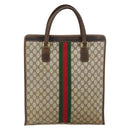 GUCCI GG Supreme Web Sherry Line Tote Bag PVC Beige Gold 010 378 Auth 154418-2