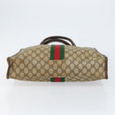 GUCCI GG Supreme Web Sherry Line Tote Bag PVC Beige Gold 010 378 Auth 154418-5