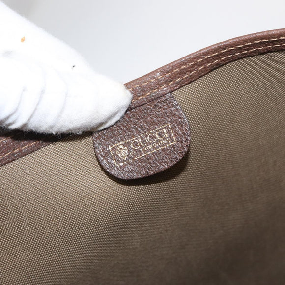 GUCCI GG Supreme Web Sherry Line Tote Bag PVC Beige Gold 002 58 6487 Auth 154419