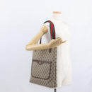 GUCCI GG Supreme Web Sherry Line Tote Bag PVC Beige Gold 002 58 6487 Auth 154419-21