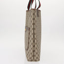GUCCI GG Supreme Web Sherry Line Tote Bag PVC Beige Gold 002 58 6487 Auth 154419-4