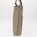 GUCCI GG Supreme Web Sherry Line Tote Bag PVC Beige Gold 002 58 6487 Auth 154419-5