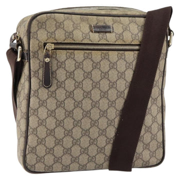 GUCCI GG Supreme Shoulder Bag PVC Beige Gold 201448 Auth 154420