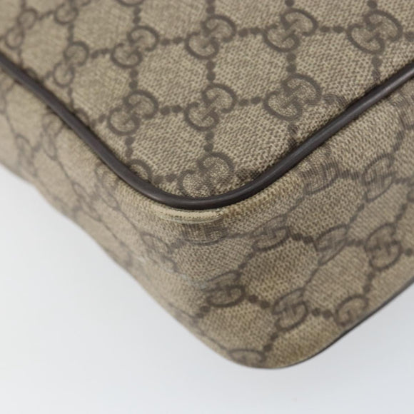 GUCCI GG Supreme Shoulder Bag PVC Beige Gold 201448 Auth 154420