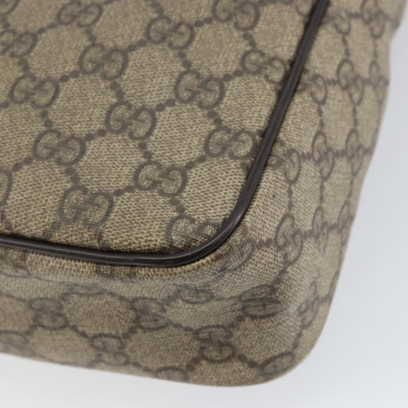 GUCCI GG Supreme Shoulder Bag PVC Beige Gold 201448 Auth 154420