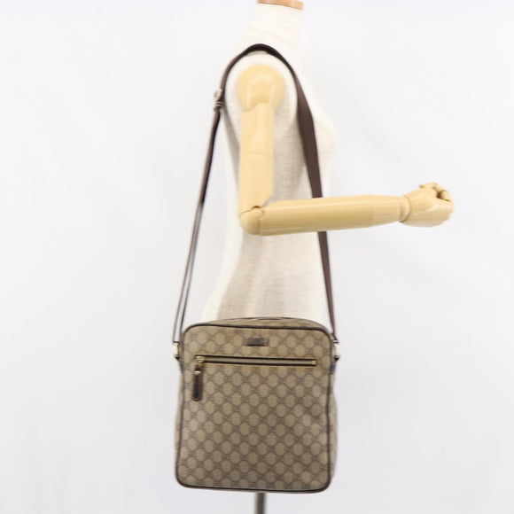 GUCCI GG Supreme Shoulder Bag PVC Beige Gold 201448 Auth 154420