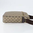 GUCCI GG Supreme Shoulder Bag PVC Beige Gold 201448 Auth 154420-4