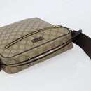 GUCCI GG Supreme Shoulder Bag PVC Beige Gold 201448 Auth 154420-6