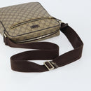 GUCCI GG Supreme Shoulder Bag PVC Beige Gold 201448 Auth 154420-7