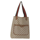 GUCCI GG Supreme Web Sherry Line Tote Bag PVC Beige Gold 39 02 003 Auth 154421-1