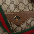 GUCCI GG Supreme Web Sherry Line Tote Bag PVC Beige Gold 39 02 003 Auth 154421-18