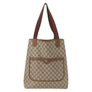 GUCCI GG Supreme Web Sherry Line Tote Bag PVC Beige Gold 39 02 003 Auth 154421-13