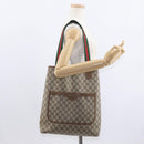 GUCCI GG Supreme Web Sherry Line Tote Bag PVC Beige Gold 39 02 003 Auth 154421-21