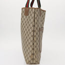 GUCCI GG Supreme Web Sherry Line Tote Bag PVC Beige Gold 39 02 003 Auth 154421-4