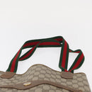 GUCCI GG Supreme Web Sherry Line Tote Bag PVC Beige Gold 39 02 003 Auth 154421-14