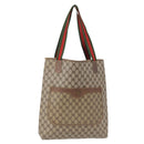 GUCCI GG Supreme Web Sherry Line Tote Bag PVC Beige 41 004 4465 Auth 154422-1