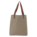 GUCCI GG Supreme Web Sherry Line Tote Bag PVC Beige 41 004 4465 Auth 154422-3