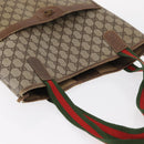 GUCCI GG Supreme Web Sherry Line Tote Bag PVC Beige 41 004 4465 Auth 154422-6