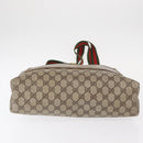 GUCCI GG Supreme Web Sherry Line Tote Bag PVC Beige 41 004 4465 Auth 154422-9
