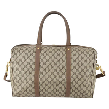 GUCCI GG Supreme Boston Bag PVC Leather 2way Beige Gold 012 14 6081 Auth 154424 - 0