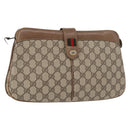 GUCCI GG Supreme Web Sherry Line Bag PVC Beige Gold 904 02 043 Auth 154427-1