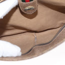 GUCCI GG Supreme Web Sherry Line Bag PVC Beige Gold 904 02 043 Auth 154427-15