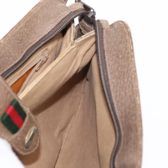 GUCCI GG Supreme Web Sherry Line Bag PVC Beige Gold 904 02 043 Auth 154427