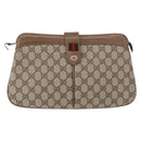 GUCCI GG Supreme Web Sherry Line Bag PVC Beige Gold 904 02 043 Auth 154427-2