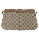 GUCCI GG Supreme Web Sherry Line Bag PVC Beige Gold 904 02 043 Auth 154427-3