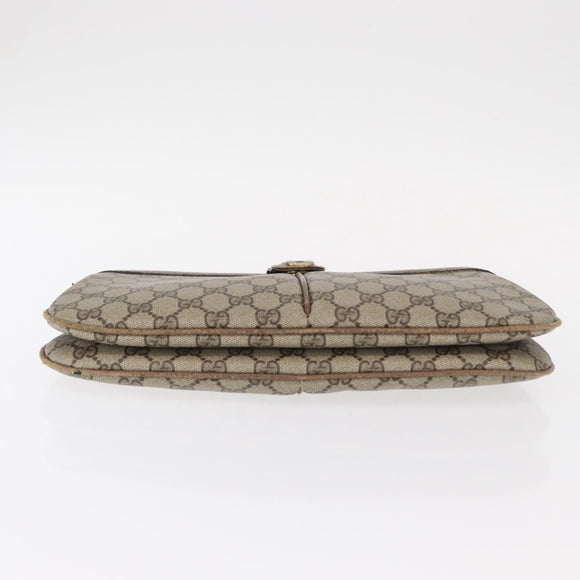 GUCCI GG Supreme Web Sherry Line Bag PVC Beige Gold 904 02 043 Auth 154427