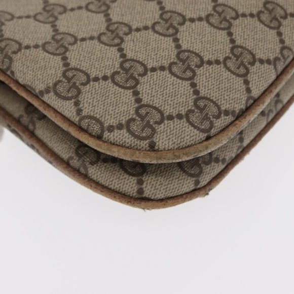 GUCCI GG Supreme Web Sherry Line Bag PVC Beige Gold 904 02 043 Auth 154427