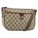 GUCCI GG Supreme Web Sherry Line Bag PVC Beige Gold 89 02 077 Auth 154428-1