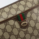GUCCI GG Supreme Web Sherry Line Bag PVC Beige Gold 89 02 077 Auth 154428-14