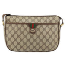 GUCCI GG Supreme Web Sherry Line Bag PVC Beige Gold 89 02 077 Auth 154428-2