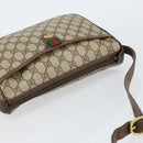 GUCCI GG Supreme Web Sherry Line Bag PVC Beige Gold 89 02 077 Auth 154428-6